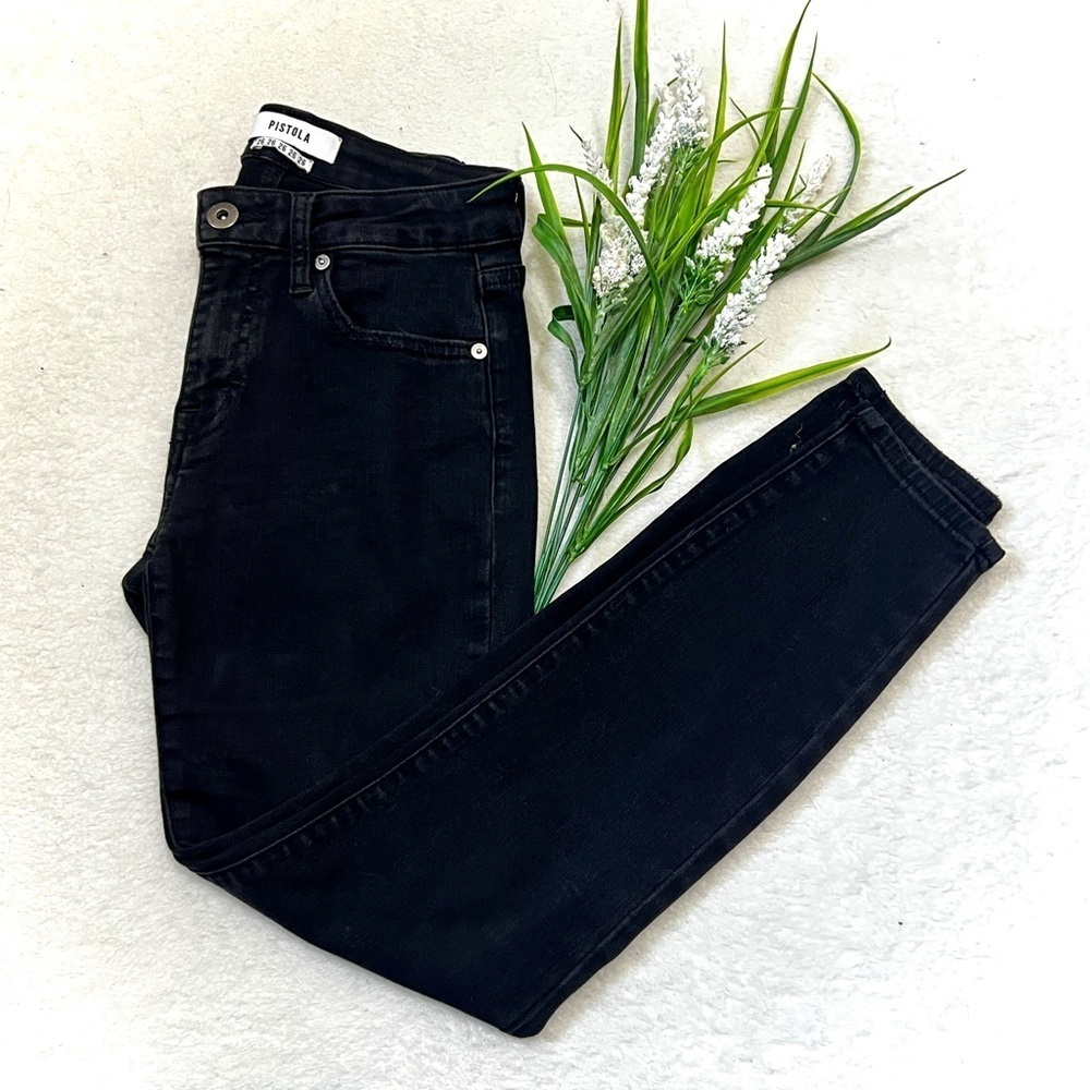 Pistola Classic Black Mid-Rise Skinny Jeans - Size 26